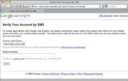 SMS-based account activation