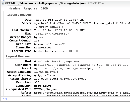 response headers