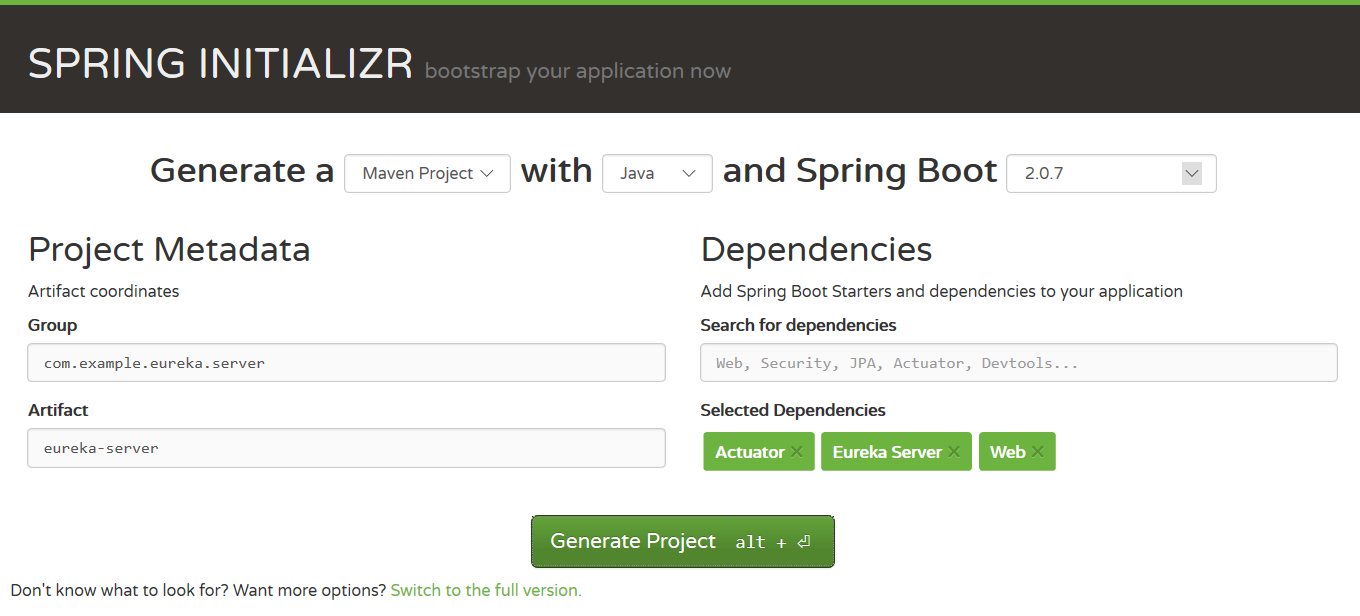 spring boot starter dependencies list