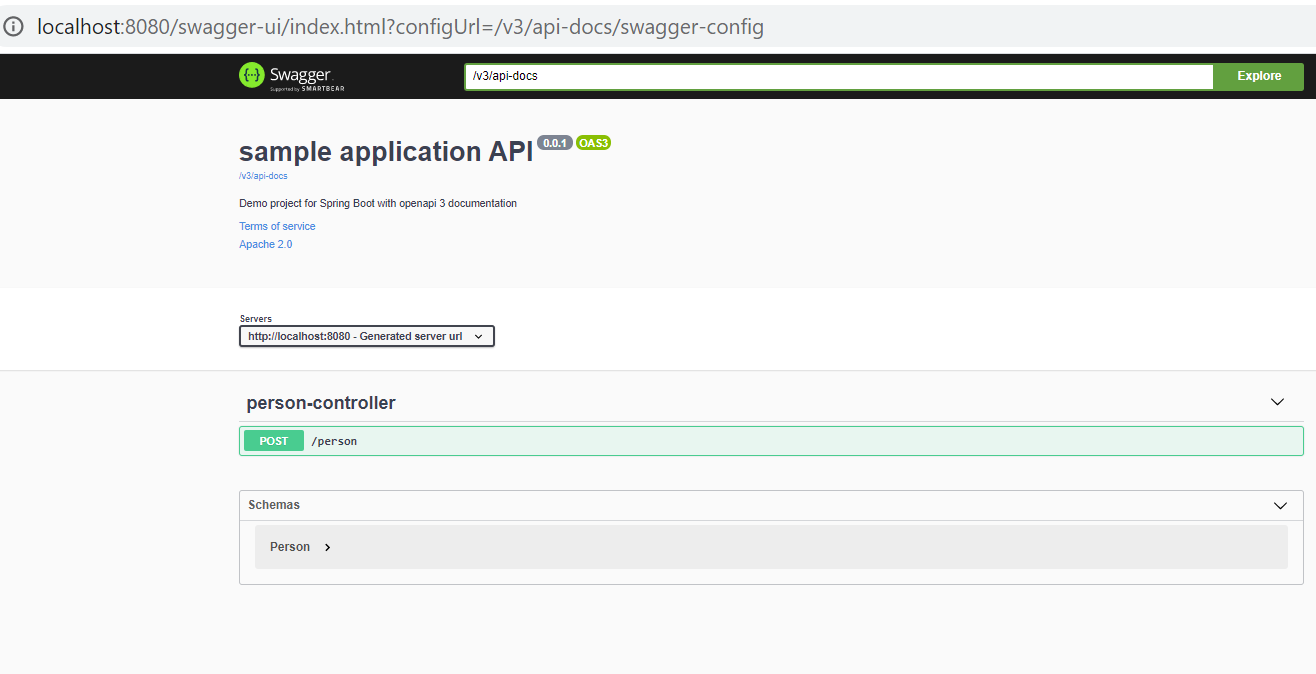 Sample application with Swagger