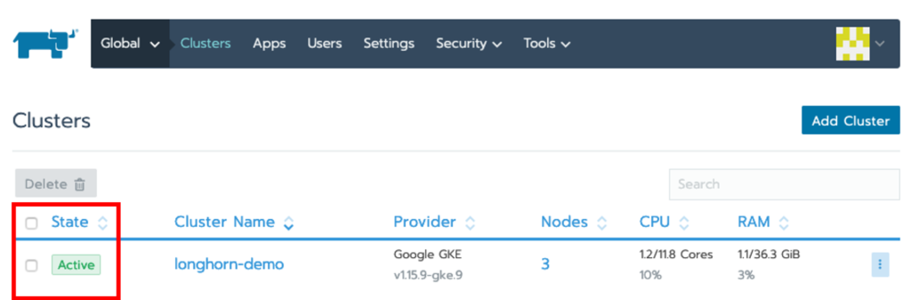 Managing clusters