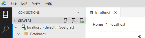 showing connection to Postgres server