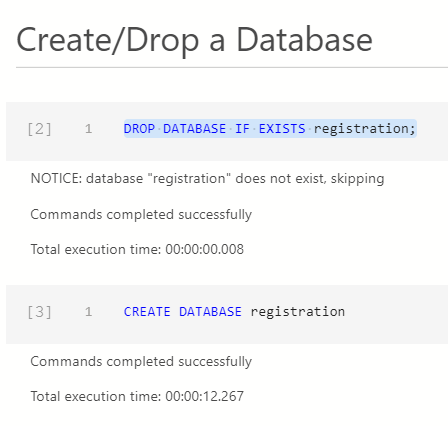 creating the database