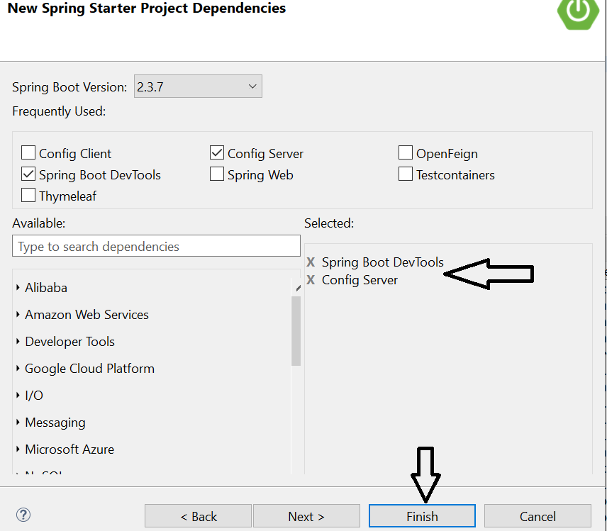 new spring starter project dependencies