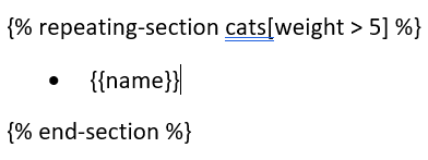 Modified list for overweight cat detection