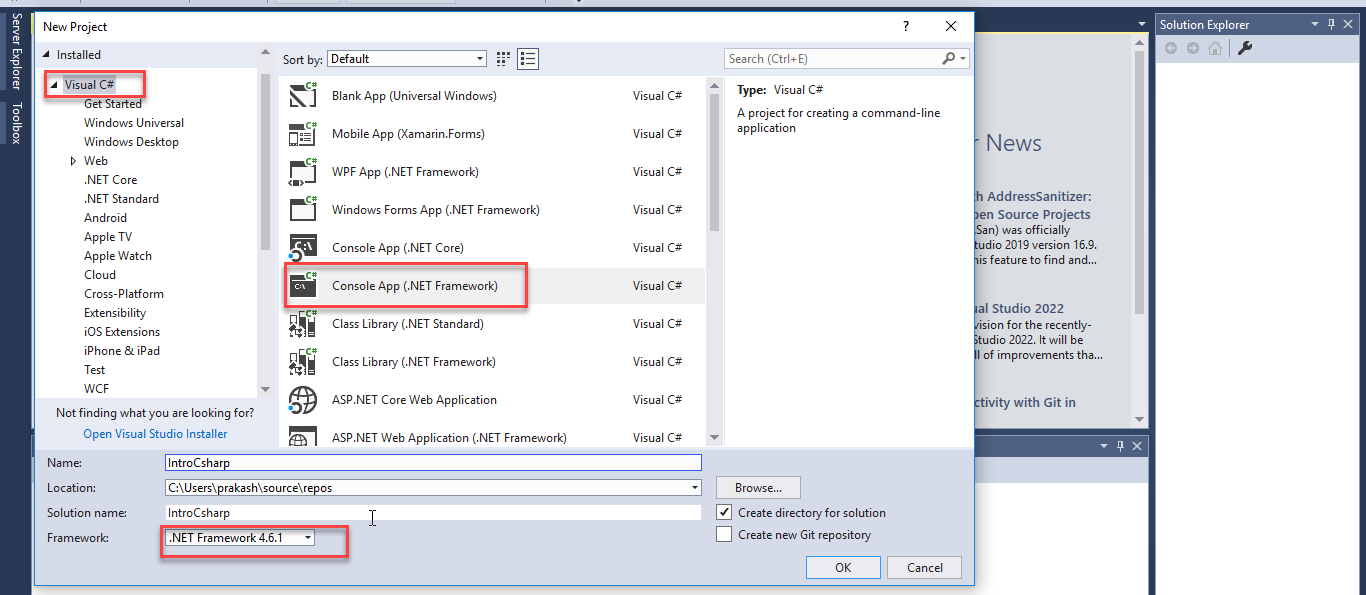 Create a Console Application