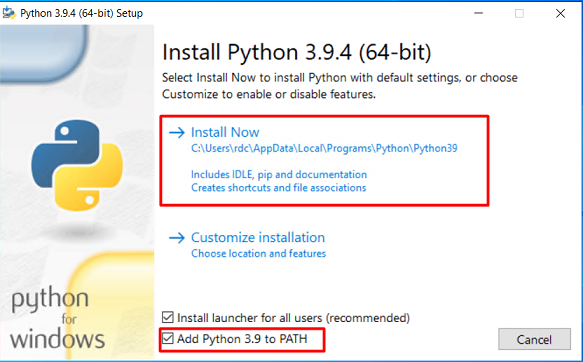 Install Python Setup