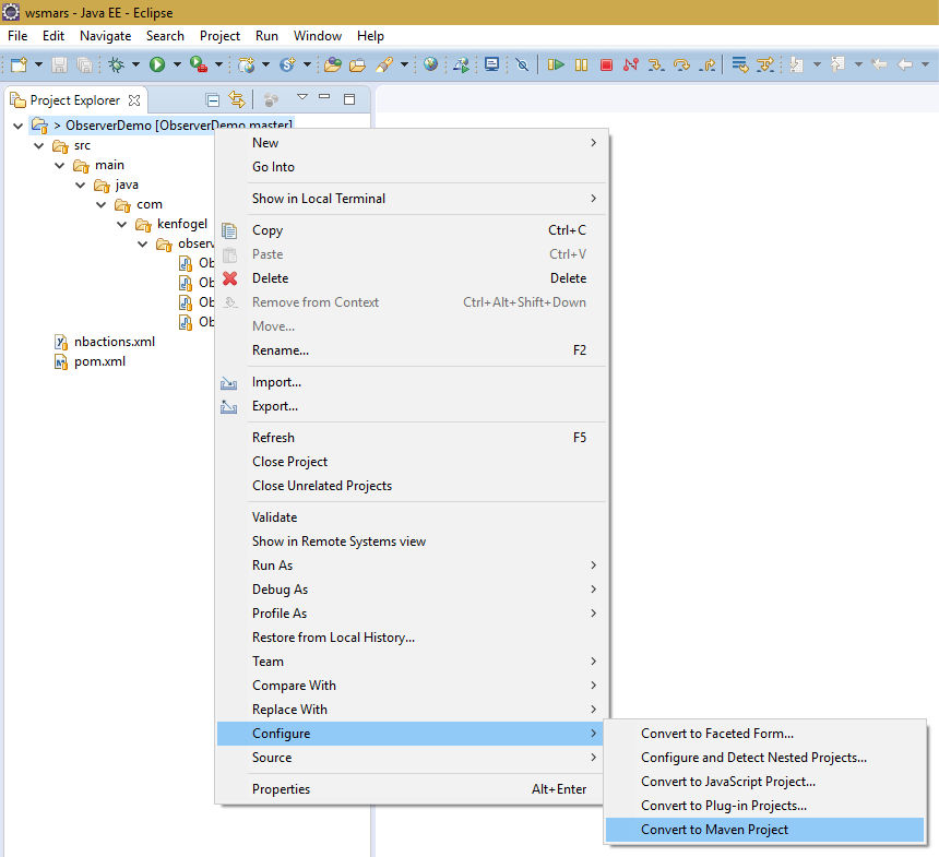 eclipse convert to maven project