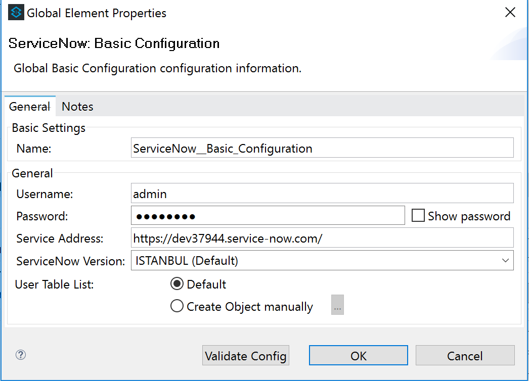 servicenow event connector definition