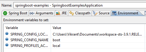 environment spring boot